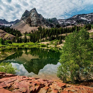 Lake Blanche, Sundial Peak, Reflection, Wasatch, Mountains,Big Cottonwood Canyon, Utah Photography, Landscape, Nature,  Fine Art Photo Print