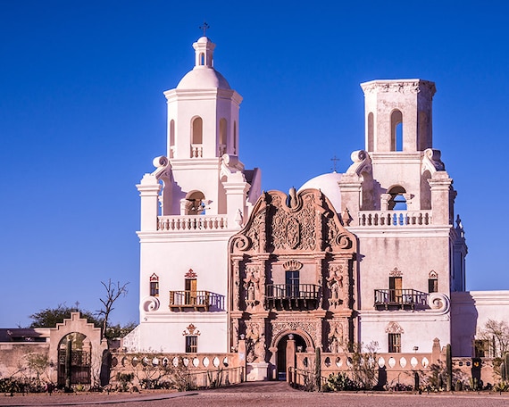 Arizona Photography, San Xavier del Bac, Historic Church, Spanish Catholic Mission, Spanish Colonial Art, Tucson, Fine Art Photo Print