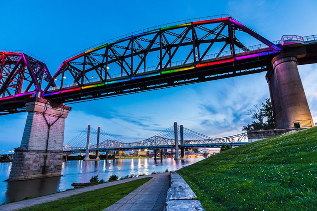 Sunset, Big Four Bridge, Jeffersonville Indiana, Waterfront