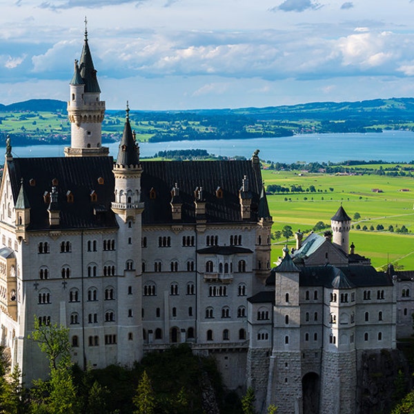 Neuschwanstein Castle, Bavaria, Bavarian Alps, Swan King, Ludwig, Fantasy, Medieval, Germany Landscape, Wall Art, Photo Print, Photography