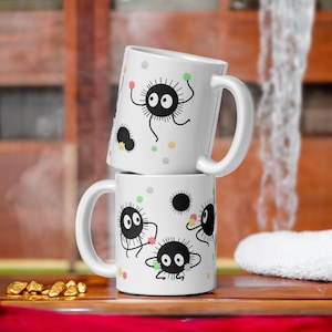 Soot Sprites with Candy Spirited Away inspired movie Susuwatari Mug Manga Anime Ghibli