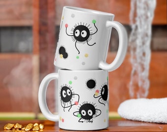 Soot Sprites with Candy Spirited Away inspired movie Susuwatari Mug Manga Anime Ghibli