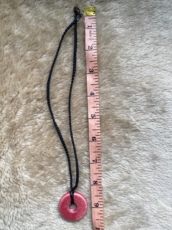 gift for niece 90’s pink chunky pendant Handmade … - image 2
