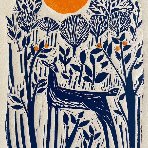 Dear Deer, limited edition linocut artwork