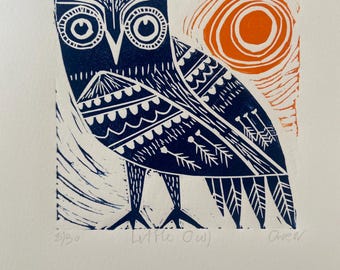 Mała Sowa, limitowana edycja linorytu