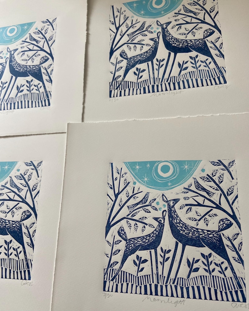 Moonlight, Limited Edition Linocut Artwork. - Etsy
