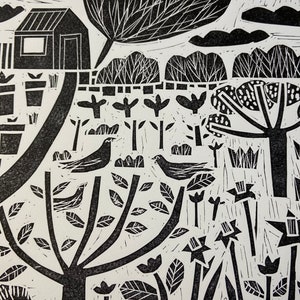 Oeuvre de linogravure de l'attribution de mars