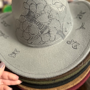 Custom Burned Country/ Western Hat