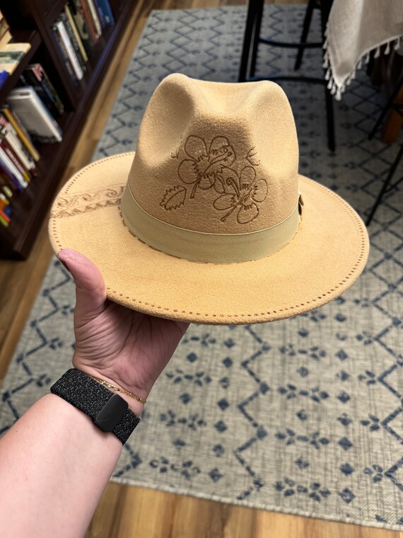 Custom Burned Country/ Western Hat