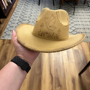 Custom Burned Country/ Western Hat