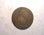 1853 France Cino Centimes Coin 1444