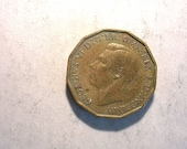 1942 British 3 Pence Coin 923 Fine Condition