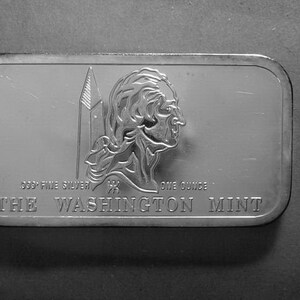 1 Troy Oz.,#817 Washington Mint 1973 Early Lady Liberty Art Bar Solid .999/% Silver