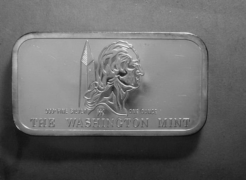 1 Troy Oz.,#817 Washington Mint 1973 Early Lady Liberty Art Bar Solid .999/% Silver