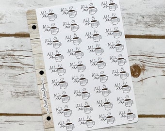 All The Coffee Doodled Stickers- Stickers to help organize and accessorize your planner