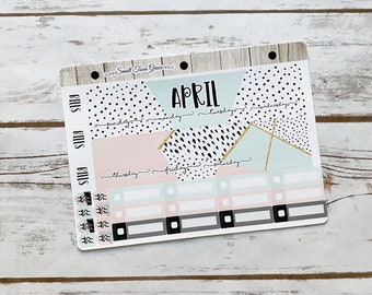 April Monthly Header Stickers- Stickers to help organize and accessorize your planner