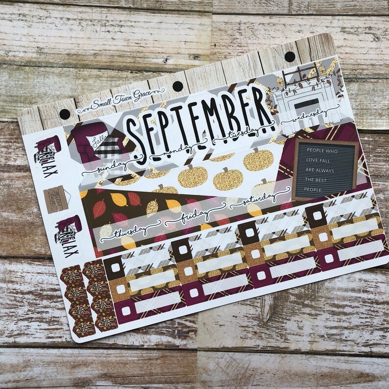 September Monthly Header Stickers Stickers to Help Organize - Etsy
