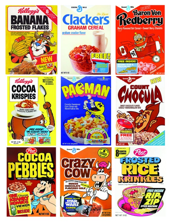 Vintage Cereal Box Collage Clip Art Sheet Vol.1 INSTANT DOWNLOAD