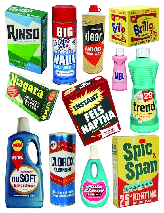 Vintage Cleaning Supplies Collage Clip Art Sheet INSTANT Etsy