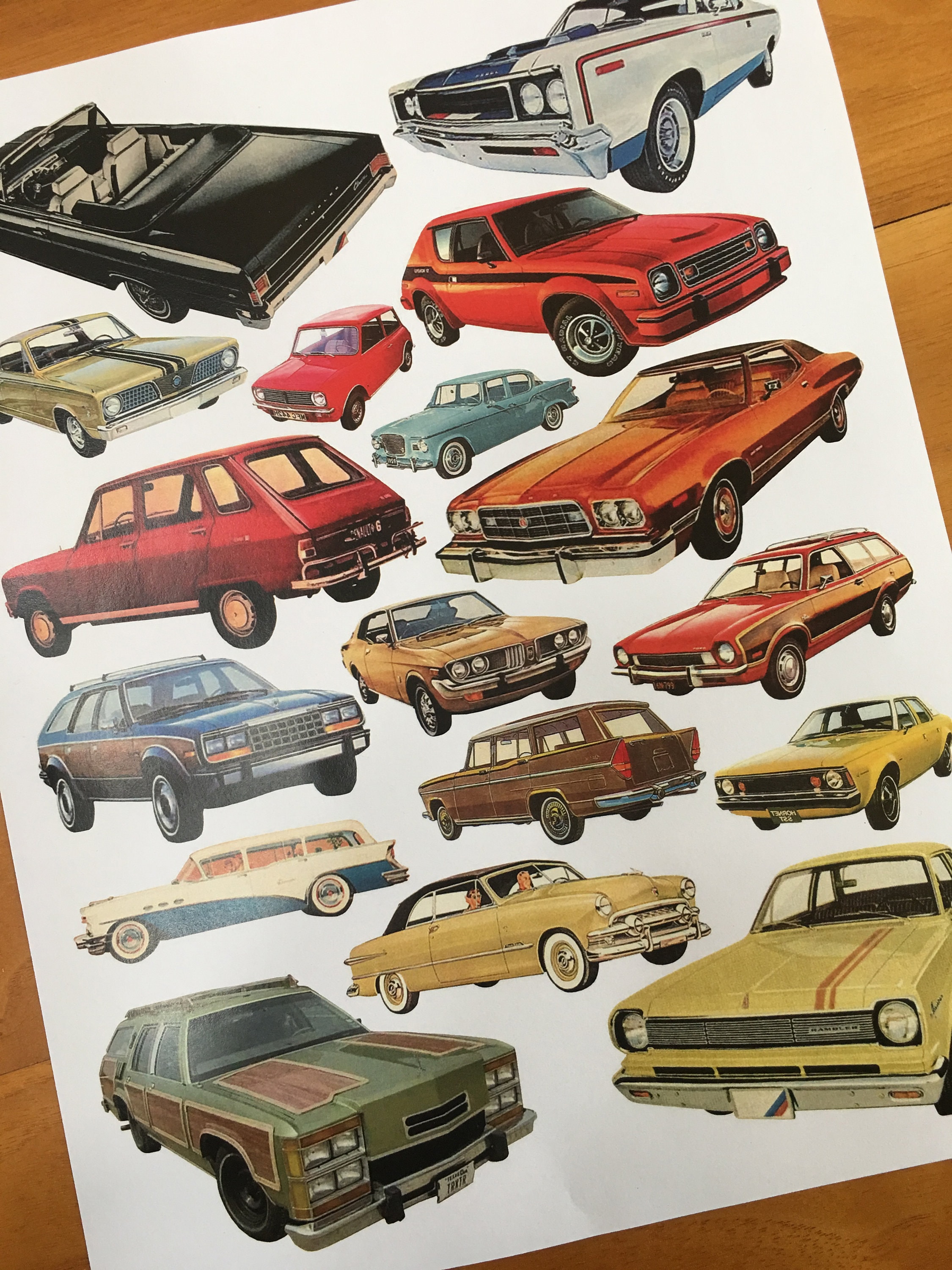 Vintage Cars Collage Clip Art Sheet INSTANT DOWNLOAD for All - Etsy