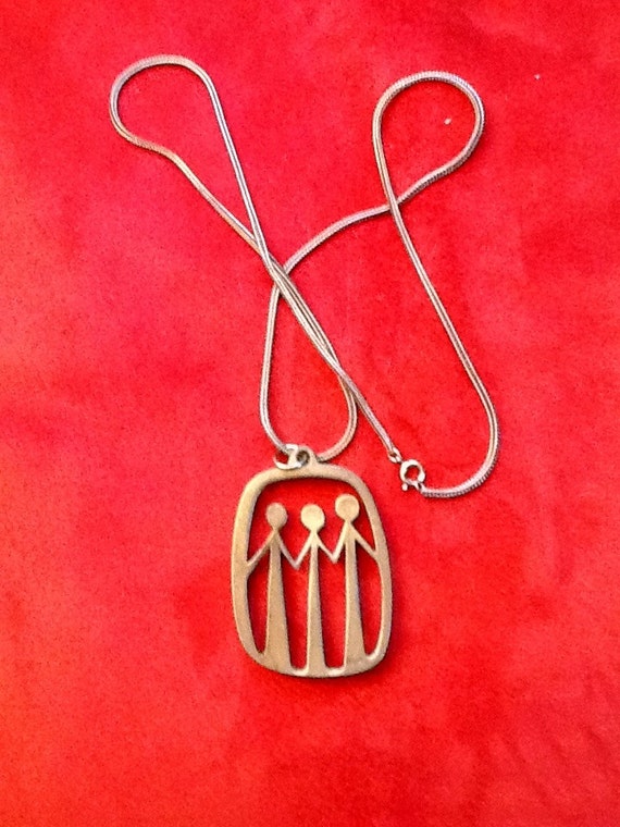 Vintage Modernist Pendant Necklace - image 3