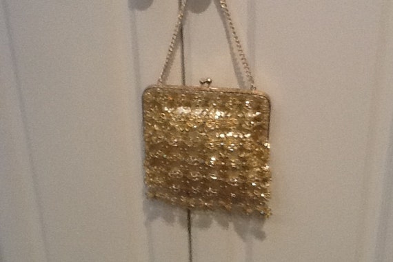 Vintage Handmade Gold Lame Evening Bag by Delill