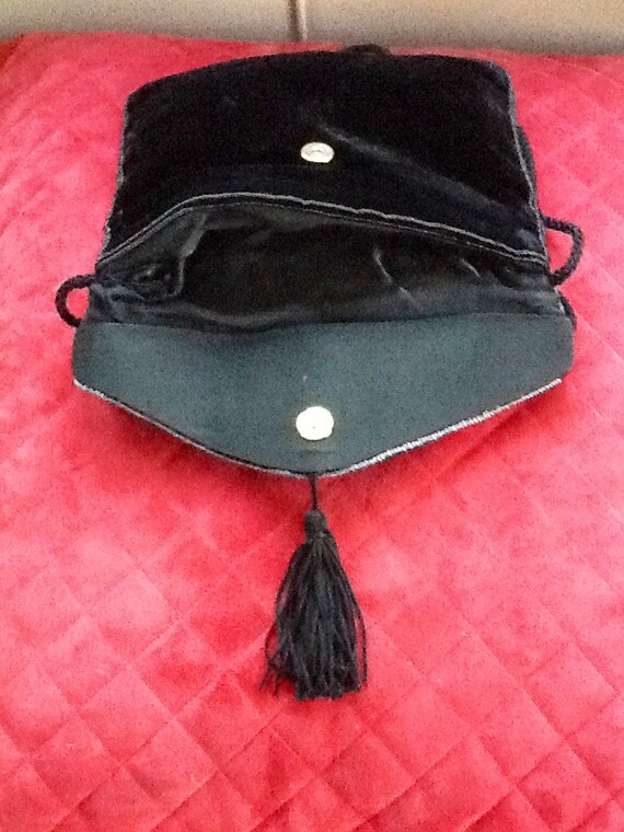 Vintage Czechoslovakia Velvet Peacock Purse - image 5