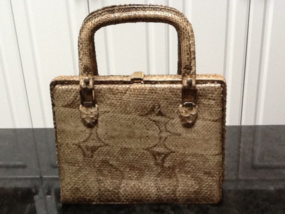 Vintage South American Python Handbag - image 5