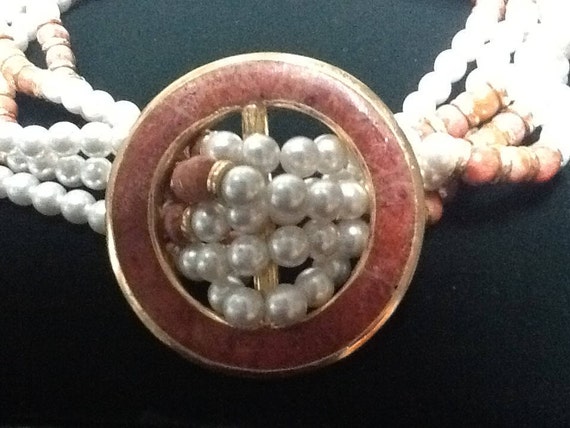 Vintage Faux Pearl Torsade Statement Necklace - image 3