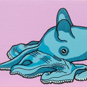 Pop Art Dumbo Octopus Archival Print, Octopus Art, Cephalopod Art, Gift for Marine Biologist, Affordable Cute Octopus Nursery Kid&#39;s Room Art