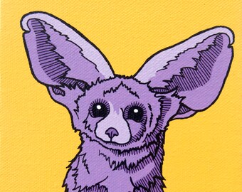 Popart Fennec Fox archivering print, Fennec Fox kinderkamer kunst, cadeau voor Fox Lover, betaalbare Fox kunst voor bos thema kinderkamer, schattige Fox kunst