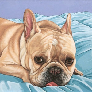 Benutzerdefinierte bemalt Etier Portrait, Französisch Bulldogge Malerei, Frenchie Hund Kunst, realistische Pet Portrait, Geschenk für Französisch Bulldogge Liebhaber