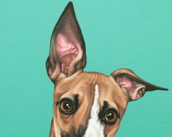 Benutzerdefinierte Pet Portrait, italienische Windhund Malerei, Pop Art Hund Portrait, Geburtstagsgeschenk für Hundeliebhaber, von Hand bemalt Portrait Ihres Haustieres