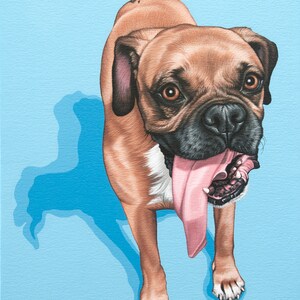 Archival Print Boxer Dog, Funny Boxer Art, Gift for Boxer Mom or Dad, Dog Tongue, Boxer Illustration, Affordable Dog Art for Home Office