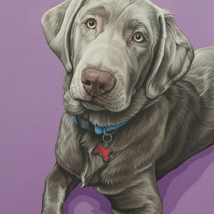 Silver Labrador Archival Art Print, Affordable Silver Lab Dog Art, Labrador Weimaraner, Gift for Silver Labrador Lover, Dog Nursery Art