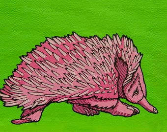 Pop Art Echidna Archival Print, Cute Echidna Art, Monotreme Art, Australian Animals, Animal Themed Nursery Gift, Zoo Theme Kid's Room Art