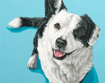 Custom Pet Portrait, XL Hand-Painted Dog Painting, Cardigan Corgi Painting, Pure Breed Dog Portrait, Custom Corgi Portrait, Corgi Art
