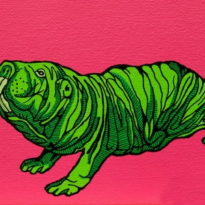 Pop Art Naked Mole Rat Archival Print, Affordable Animal Art Kid&#39;s Room, Animal Themed Nursery, Funny Naked Mole Rat Gift, Molerat Baby Gift