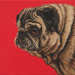 Archival Print Pug Dog, Cute Pug Illustration, Contemporary Affordable Dog Art Print, Pug Art for Animal Themed Nursery, Sweet Pug Mom Gift