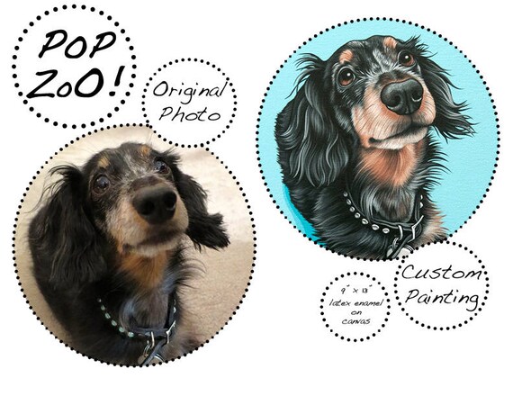 Custom Hand Painted Dog Portrait 9x12 Pop Pet Art Etsy