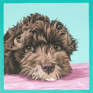 Labradoodle Puppy Archival Art Print, Labradoodle Lover Gift, Pop Labradoodle Illustration, Labradoodle Mom Gift, Doodle Dog Dad Gift