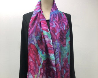 Purple silk scarf for women