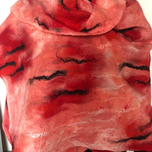 large red pink scarf, wrap