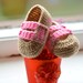 Jessica Jackson reviewed Beige and pink handmade crochet baby girl shoes with pink buttons, Ballerina Newborn Baby Shoes, Slippers