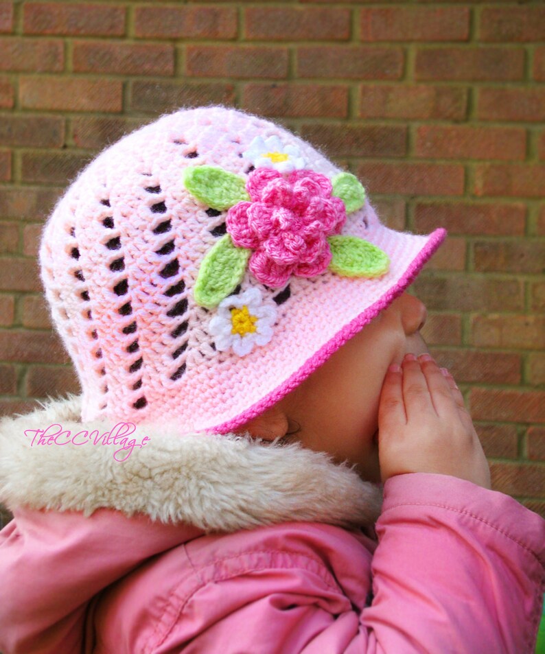 Spring Crochet baby girl Hat baby shower Cloche baby hat Etsy