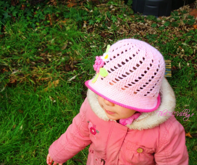 Spring Crochet baby girl Hat baby shower Cloche baby hat Etsy