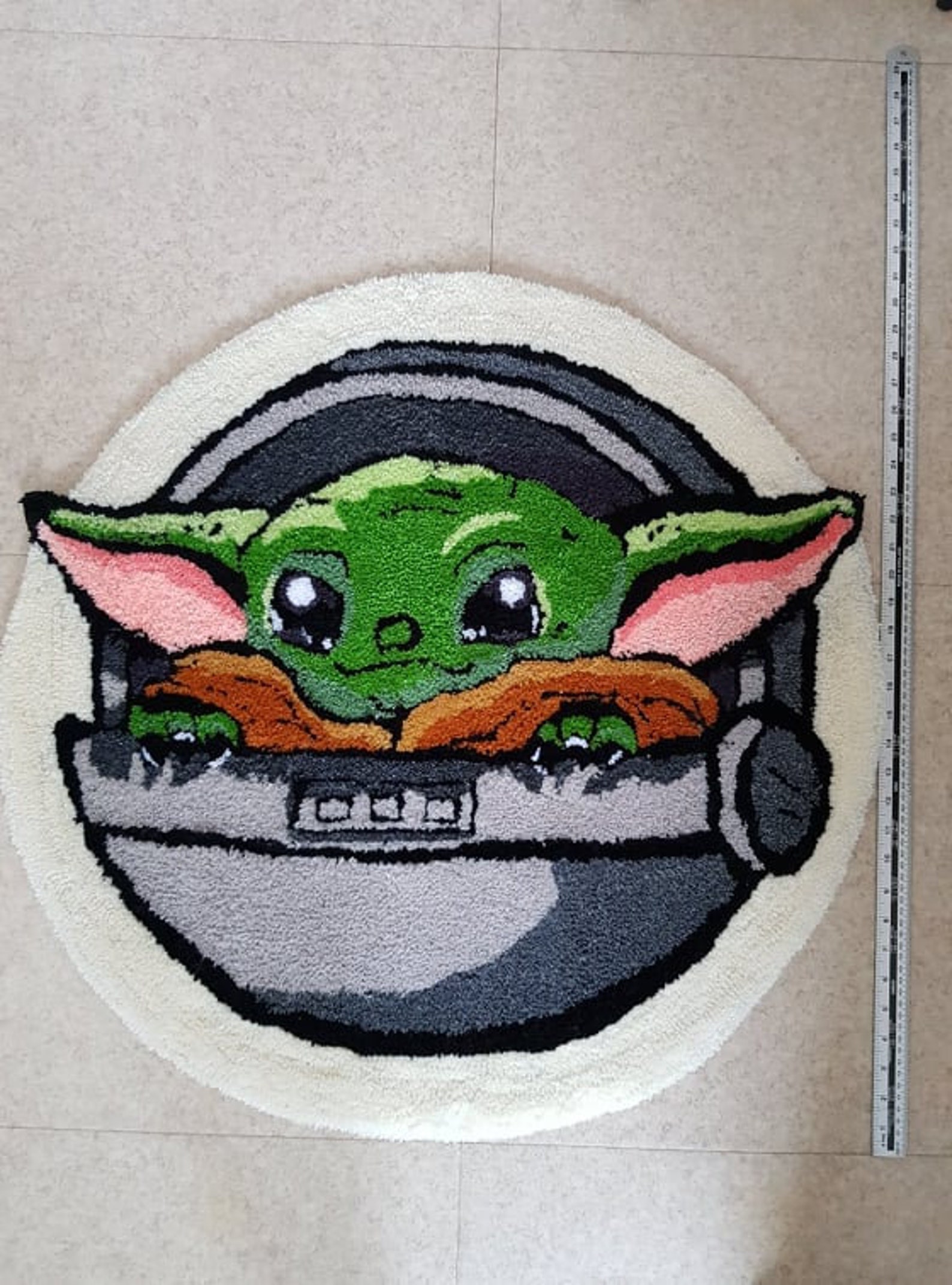 Custom Baby Yoda Starwars Handmade Tuft Rug Etsy