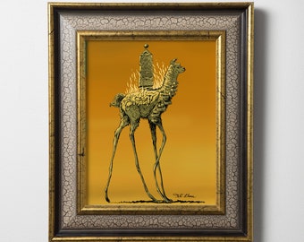 Surreal Art Print, Surrealism Art, Dali Llama Art Print, Llama Print, Salvador Dali Print, Dalai Lama Art, Print For Men, Artists Gift