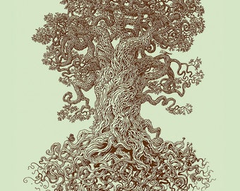 Gnarled Tree Art Print, Tree Print, Tree Wall Art, Branches, Tree Art Print, Twisted Tree