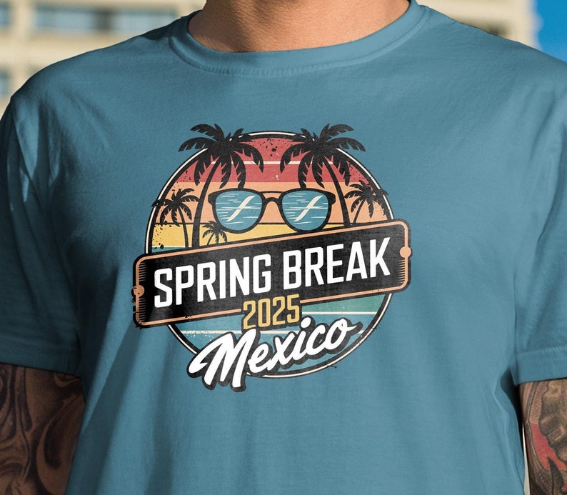 Spring Break 2025 Mexico PNG Retro Tropical Digital Download DIY Crafts